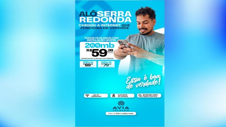 Avia Telecom: Internet 100% Fibra Óptica com Alta Velocidade e Suporte de Qualidade. Top, conheça!