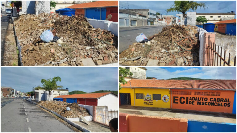 Moradores de Riachão do Bacamarte reclamam de acúmulo de lixo e entulho no centro da cidade