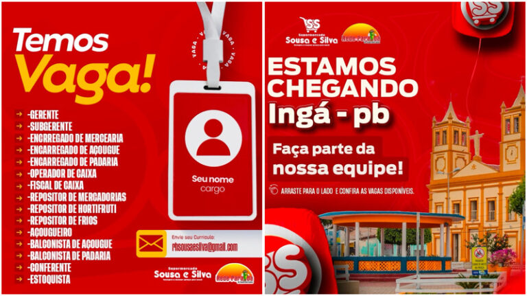 Oportunidade de Emprego em Ingá!