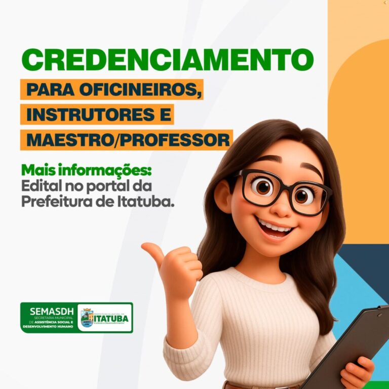 Prefeitura de Itatuba abre Credenciamento para Oficineiros, Instrutores e Maestro/Professor