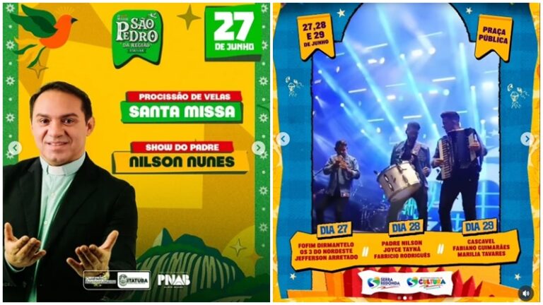 Itatuba e Serra Redonda iniciam hoje a programação de shows do São Pedro com atrações para todos os públicos