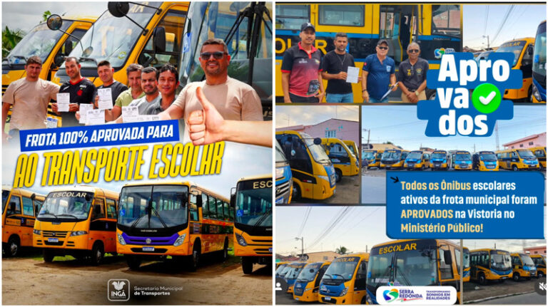 Frotas de transporte escolar de Ingá e Serra Redonda também são aprovadas em vistoria do Detran-PB realizada neste domingo (20)