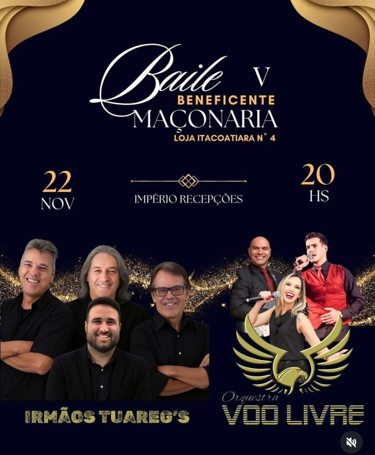 V Baile Beneficente da Maçonaria acontece amanhã, 22 de novembro, em Ingá