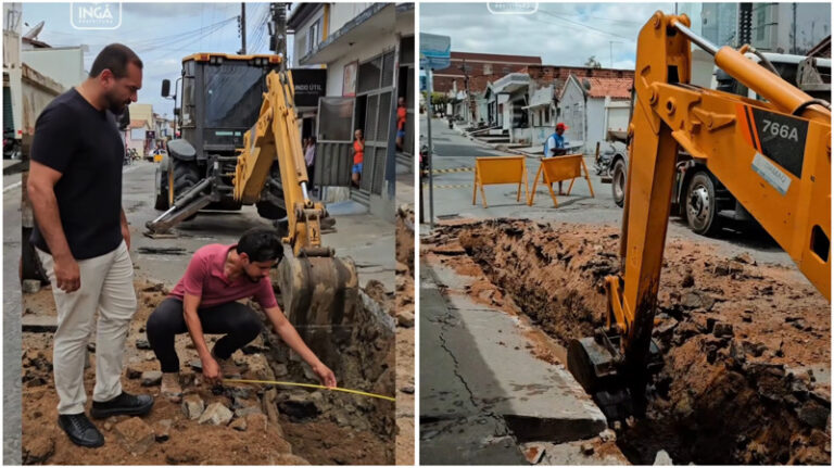 Prefeitura de Ingá inicia obra de saneamento na Rua Floriano Peixoto