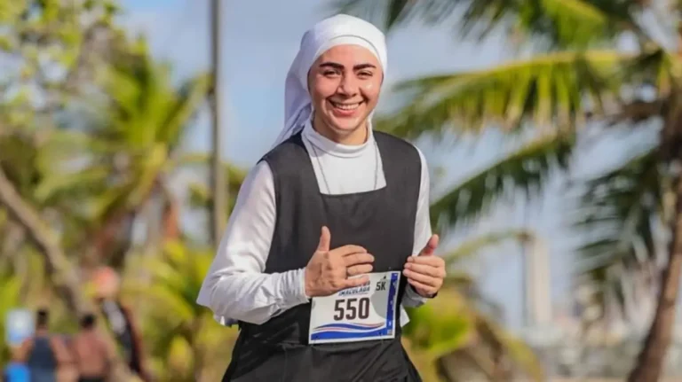 Freira viraliza nas redes sociais ao participar de corrida de rua em João Pessoa