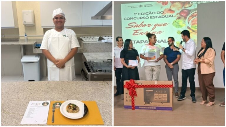 Merendeiro Hugo da Silva, da Escola Professor Rangel, conquista 2º lugar estadual no Concurso “Sabor que Ensina”