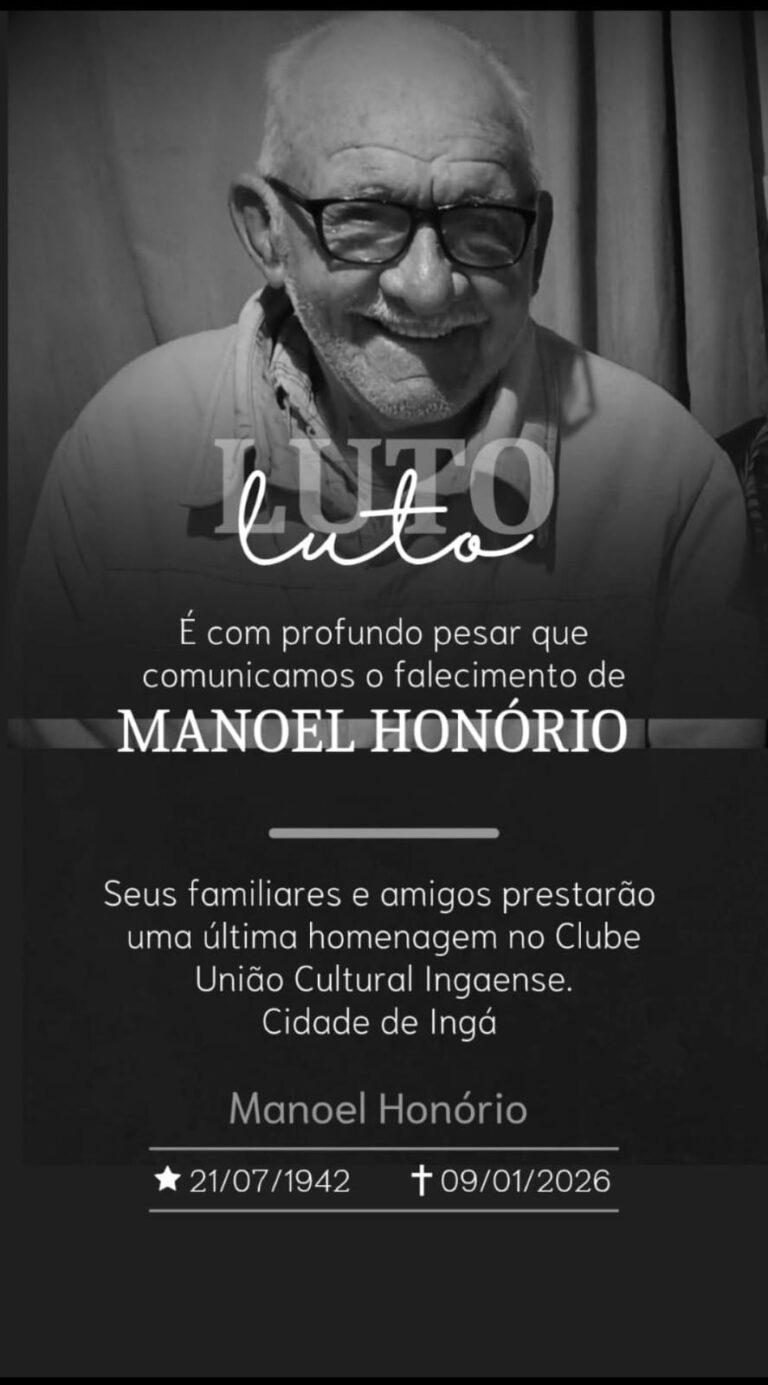 Morre Manoel Honório, ex-vice-prefeito de Ingá, aos 83 anos