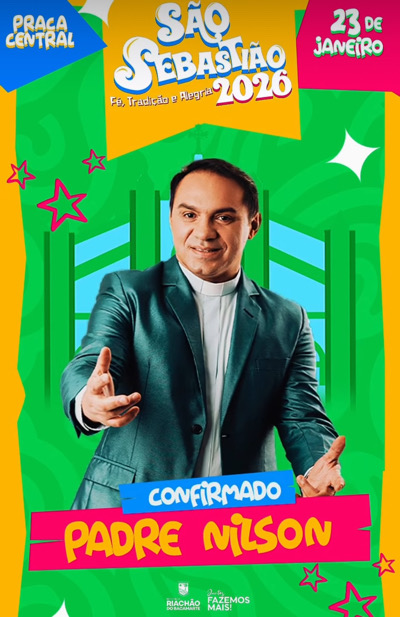 Padre Nilson é confirmado na programação de São Sebastião 2026 em Riachão do Bacamarte