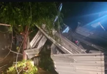 Chuvas e ventos fortes arrancam telhados e deixam área sem luz em Patos