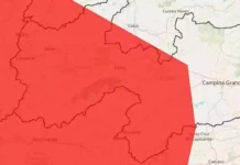 Alerta vermelho coloca 116 cidades da Paraíba sob risco de chuvas intensas