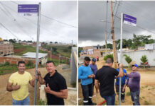 Prefeito Chicão acompanha instalação de placas de identificação de ruas no Condomínio Nova Serra