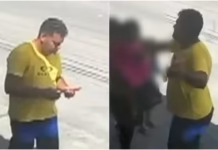 Homem é flagrado agredindo mulher, puxando cabelo e dando tapa em criança, em João Pessoa