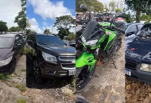 Detran-PB realiza leilão com Trailblazer por R$ 50 mil e Kawasaki por R$ 6 mil; edital tem quase mil lotes