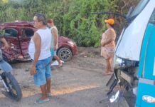 Mulher morre e crianças ficam feridas em colisão entre ônibus e carro em Acaú